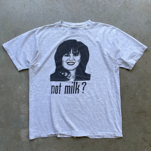 Rare Vintage 90’s Monica Lewinsky “Not Milk?” T-Shirt Men’s Large USA Made - Picture 1 of 8